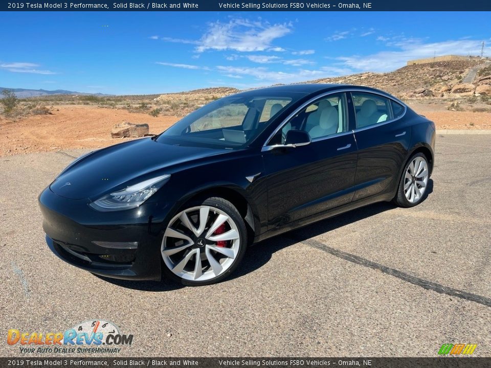 Solid Black 2019 Tesla Model 3 Performance Photo #1