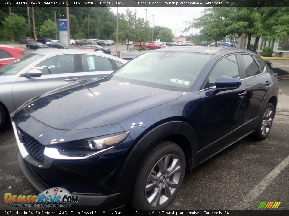 2021 Mazda CX-30 Preferred AWD Deep Crystal Blue Mica / Black Photo #1