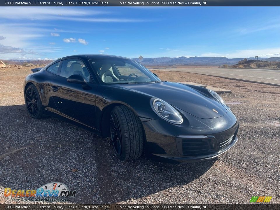 2018 Porsche 911 Carrera Coupe Black / Black/Luxor Beige Photo #2