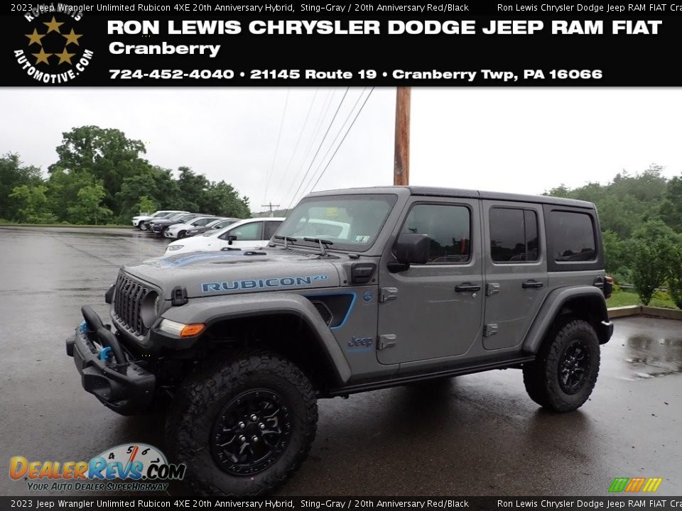 2023 Jeep Wrangler Unlimited Rubicon 4XE 20th Anniversary Hybrid Sting-Gray / 20th Anniversary Red/Black Photo #1