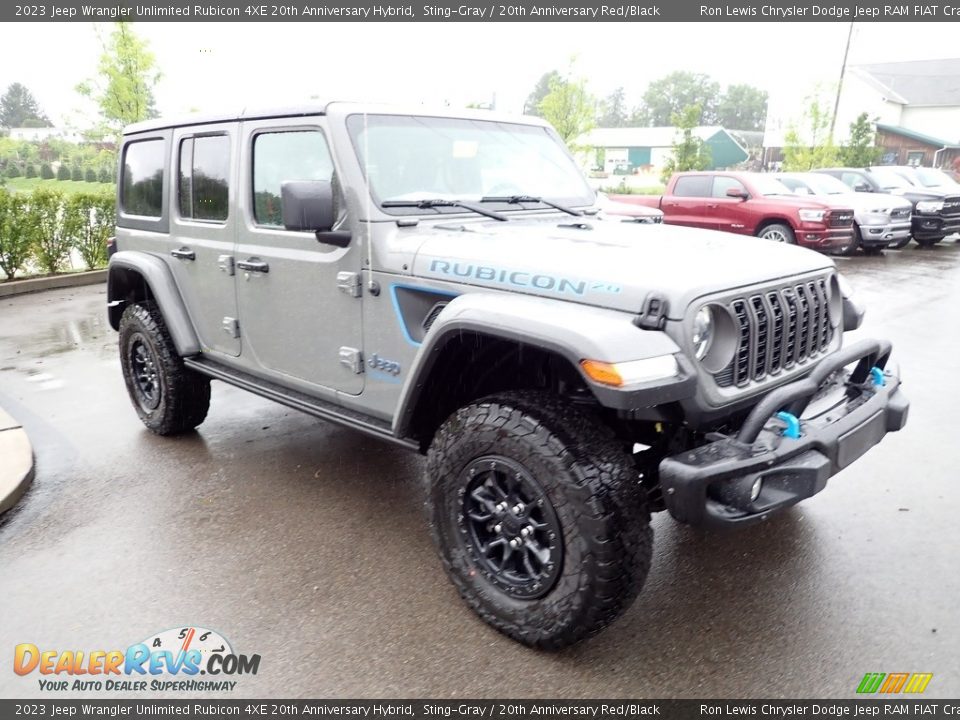 2023 Jeep Wrangler Unlimited Rubicon 4XE 20th Anniversary Hybrid Sting-Gray / 20th Anniversary Red/Black Photo #7