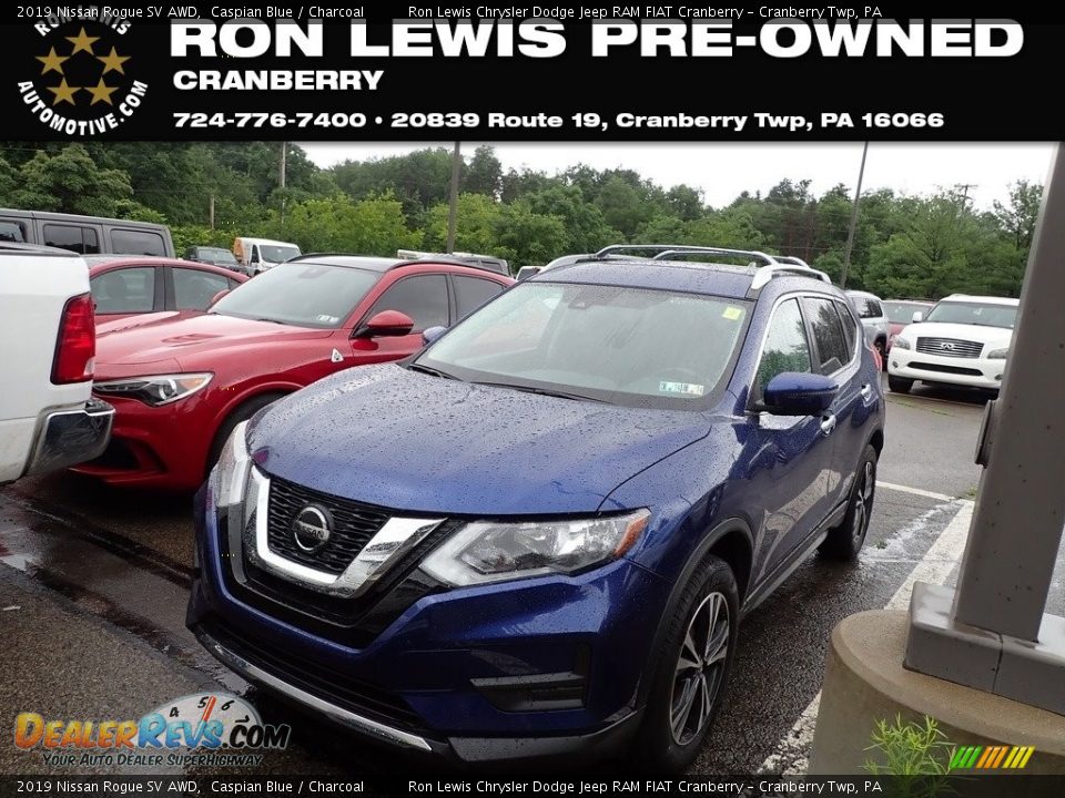 2019 Nissan Rogue SV AWD Caspian Blue / Charcoal Photo #1