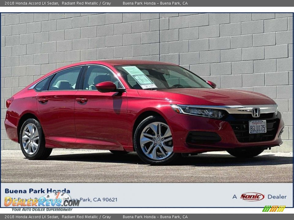 2018 Honda Accord LX Sedan Radiant Red Metallic / Gray Photo #1