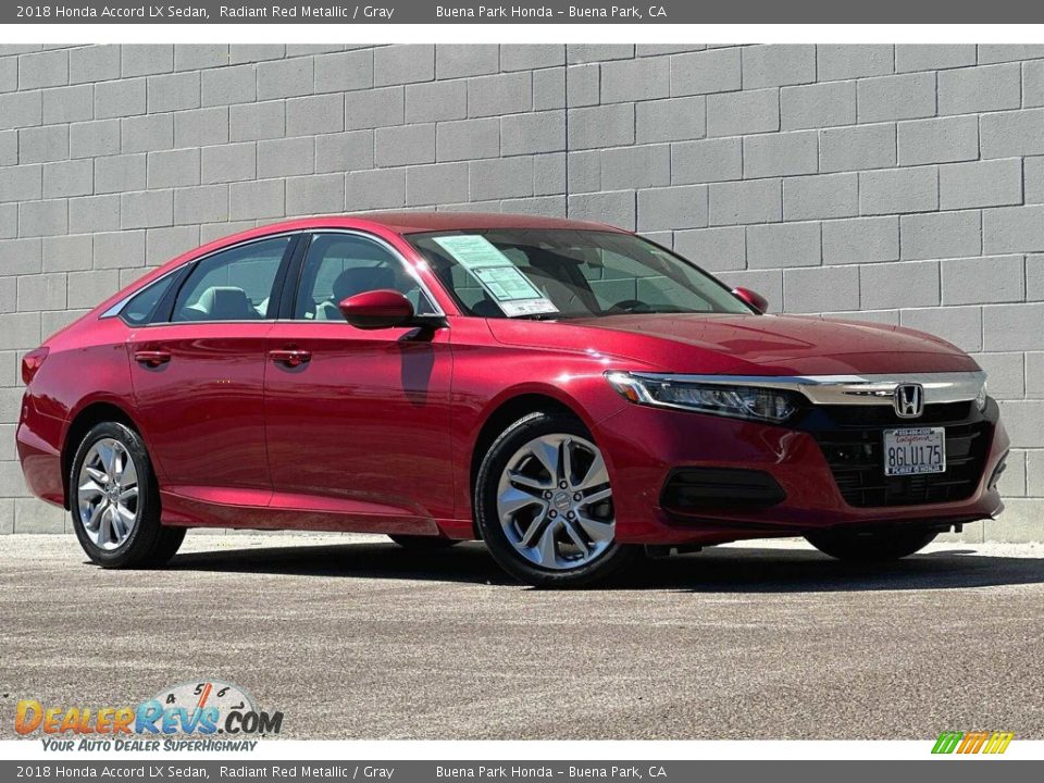 2018 Honda Accord LX Sedan Radiant Red Metallic / Gray Photo #2