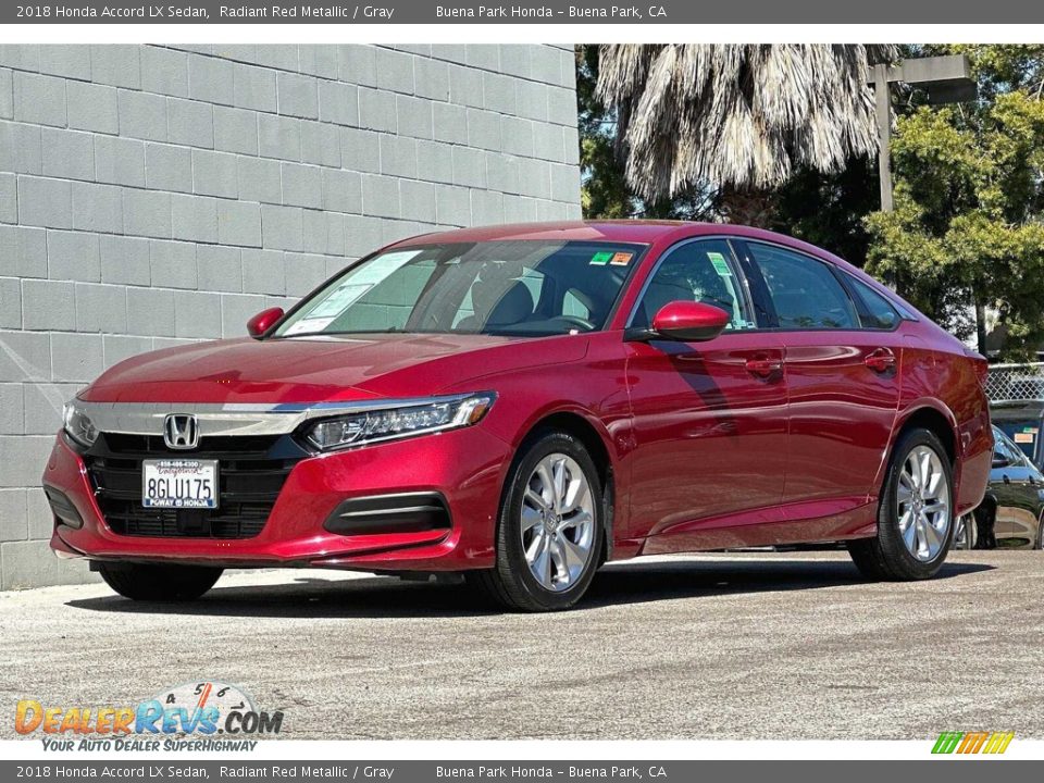 2018 Honda Accord LX Sedan Radiant Red Metallic / Gray Photo #8