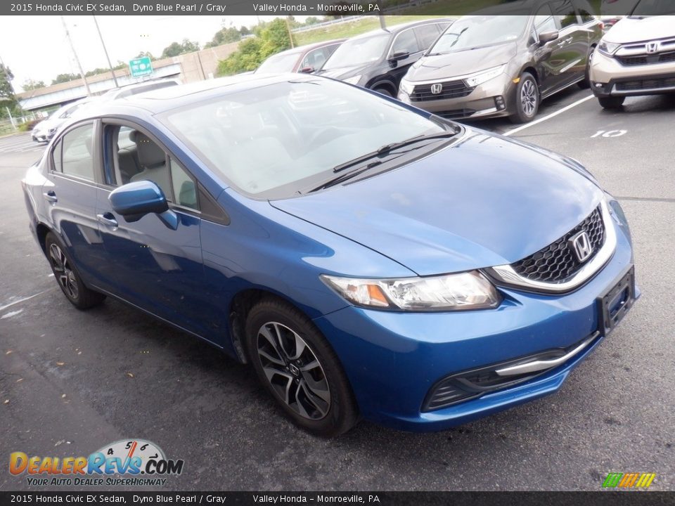 2015 Honda Civic EX Sedan Dyno Blue Pearl / Gray Photo #6