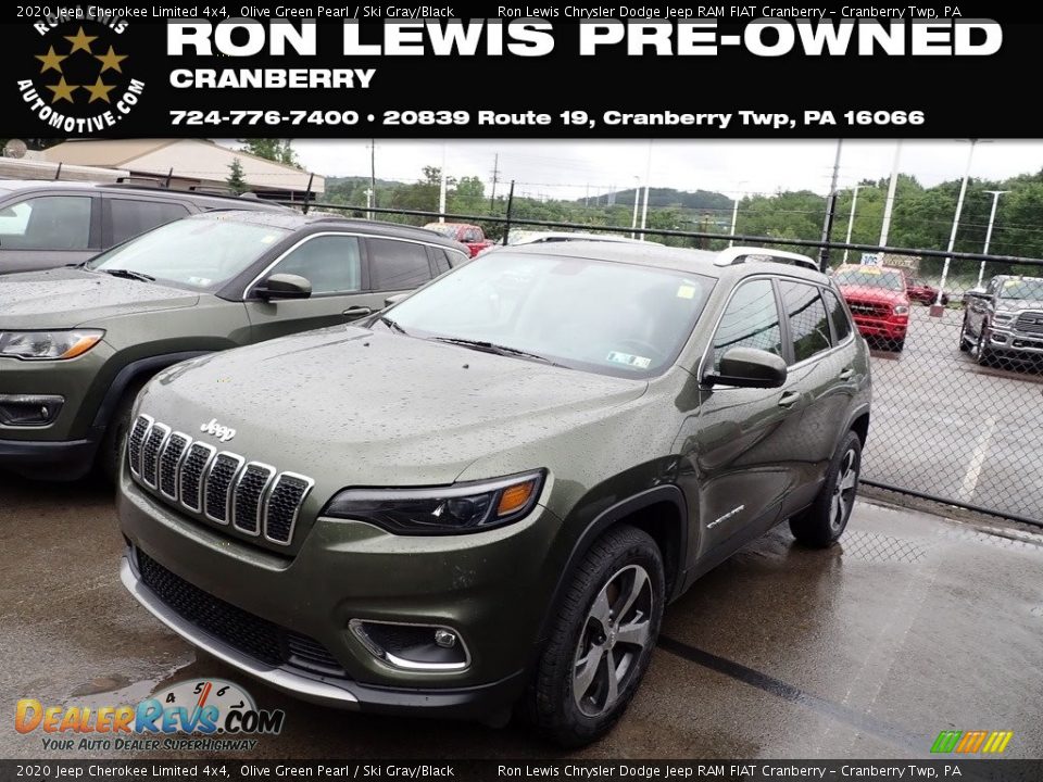 2020 Jeep Cherokee Limited 4x4 Olive Green Pearl / Ski Gray/Black Photo #1