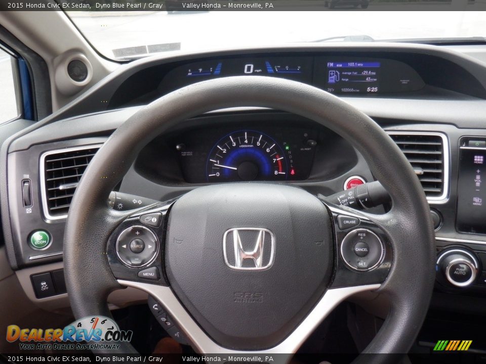 2015 Honda Civic EX Sedan Dyno Blue Pearl / Gray Photo #20