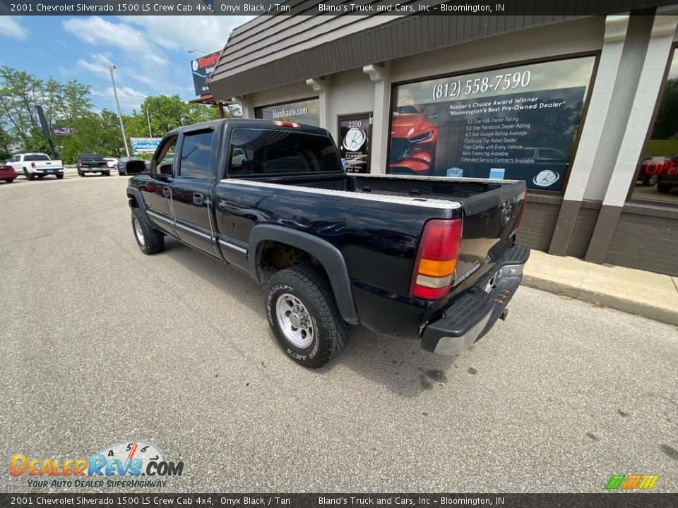 2001 Chevrolet Silverado 1500 LS Crew Cab 4x4 Onyx Black / Tan Photo #3