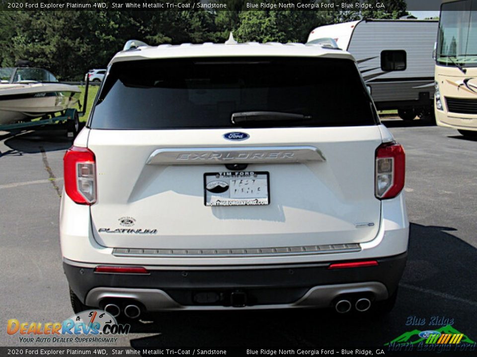 2020 Ford Explorer Platinum 4WD Star White Metallic Tri-Coat / Sandstone Photo #4