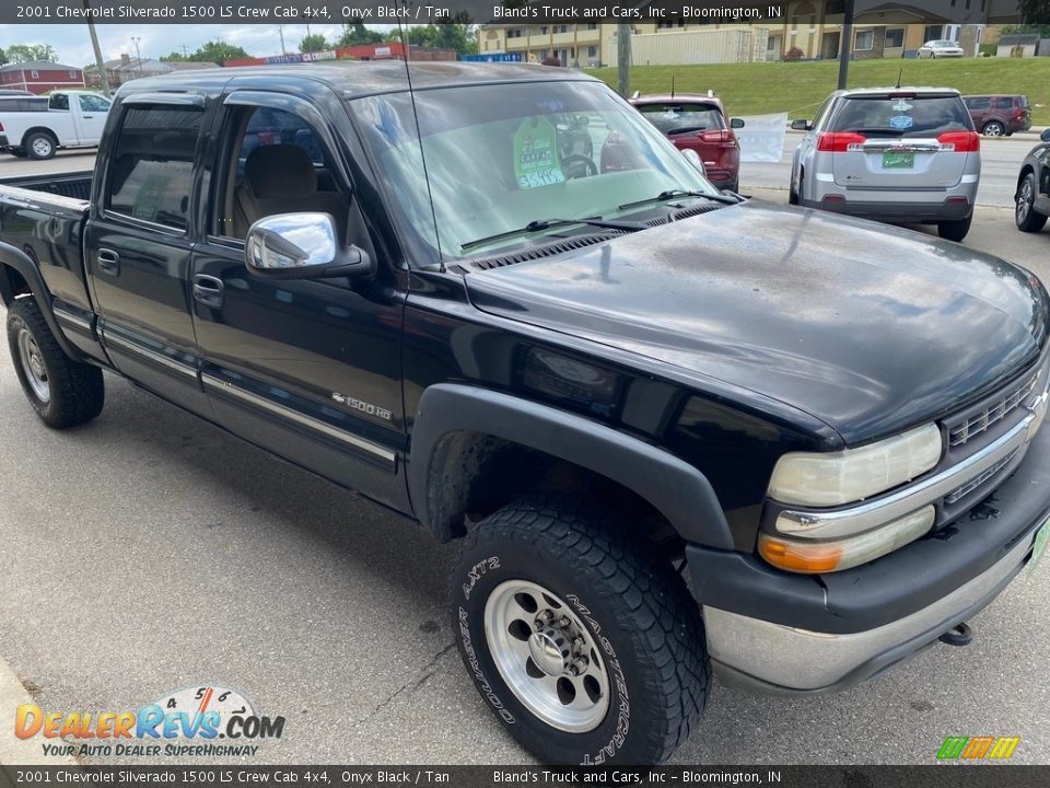 2001 Chevrolet Silverado 1500 LS Crew Cab 4x4 Onyx Black / Tan Photo #4