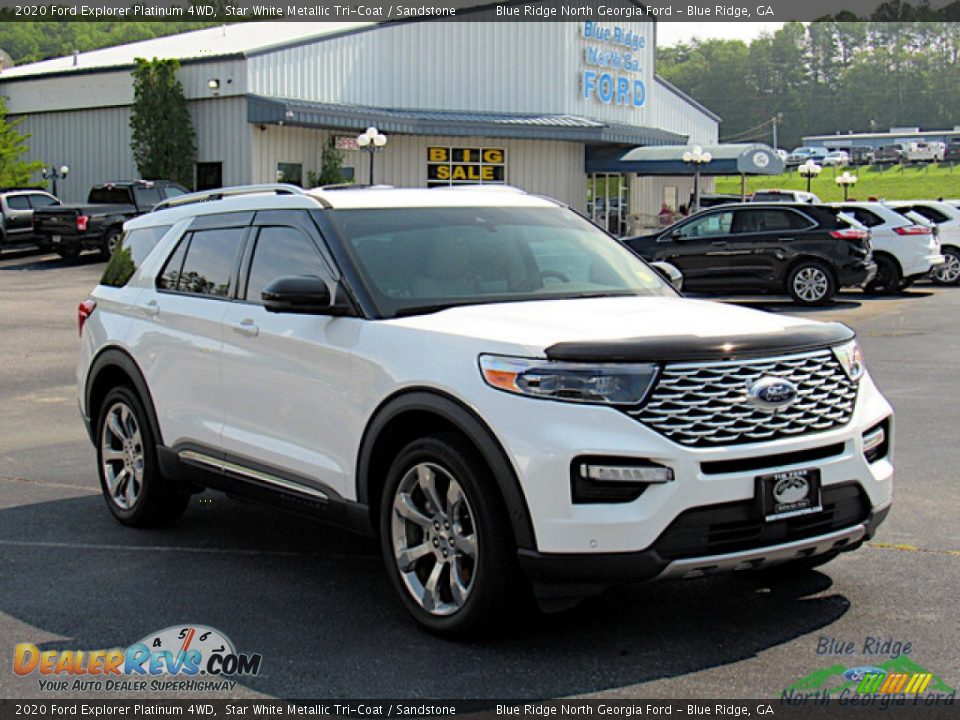 2020 Ford Explorer Platinum 4WD Star White Metallic Tri-Coat / Sandstone Photo #7