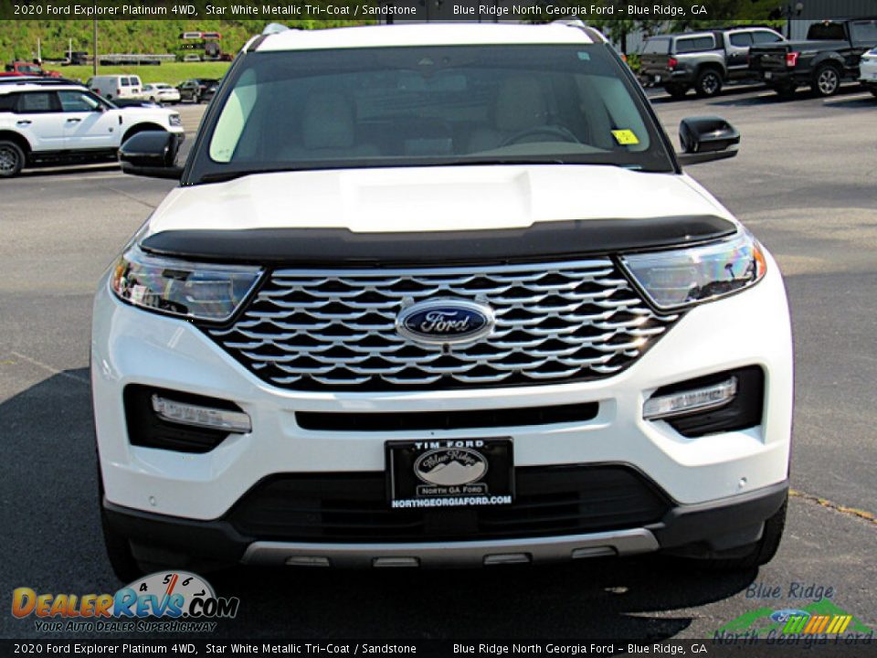 2020 Ford Explorer Platinum 4WD Star White Metallic Tri-Coat / Sandstone Photo #8