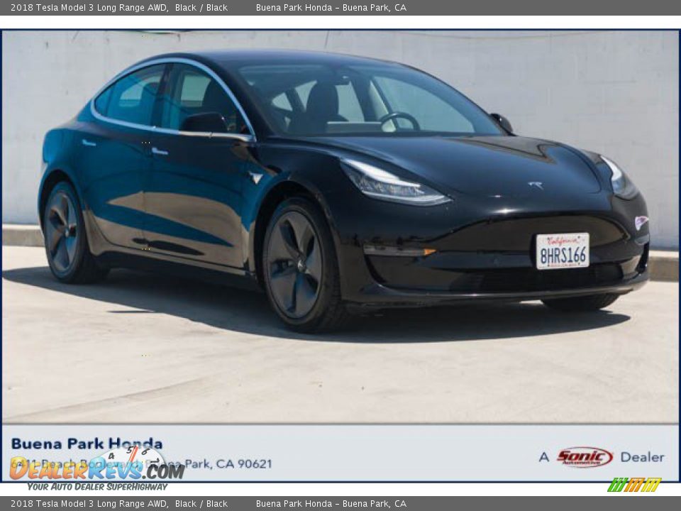 2018 Tesla Model 3 Long Range AWD Black / Black Photo #1