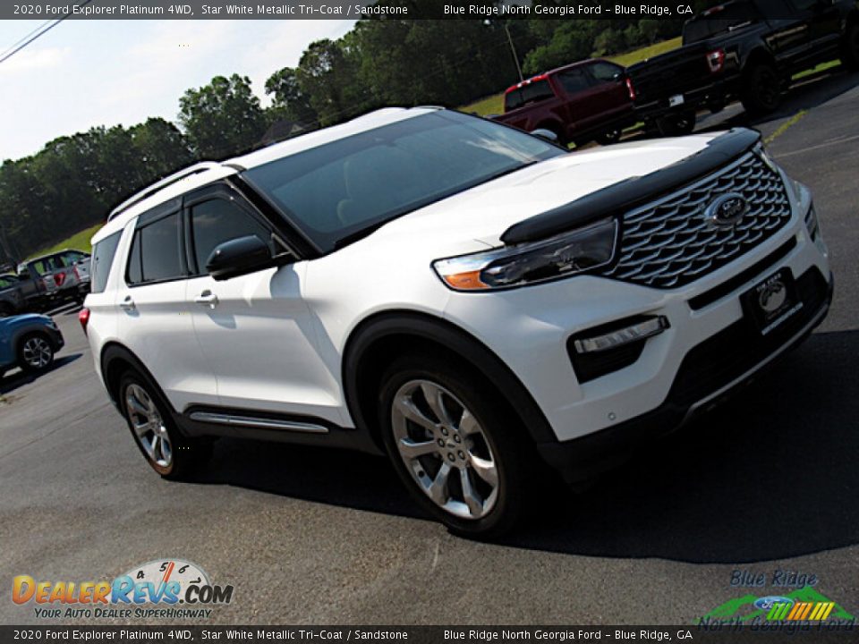 2020 Ford Explorer Platinum 4WD Star White Metallic Tri-Coat / Sandstone Photo #29