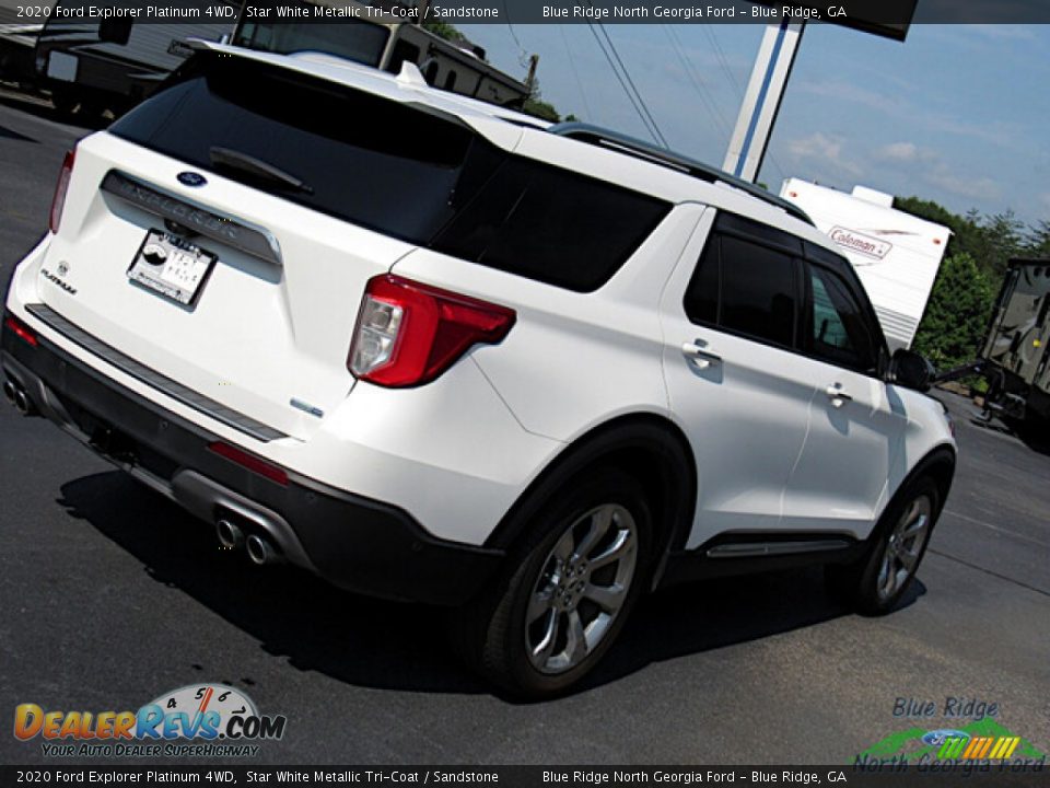 2020 Ford Explorer Platinum 4WD Star White Metallic Tri-Coat / Sandstone Photo #30