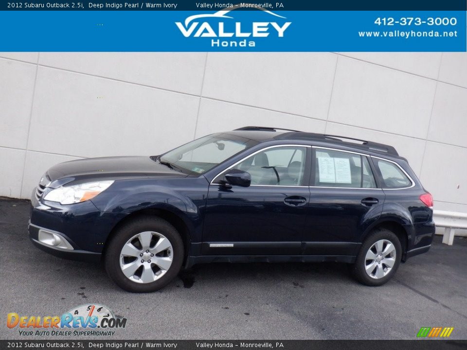 2012 Subaru Outback 2.5i Deep Indigo Pearl / Warm Ivory Photo #2