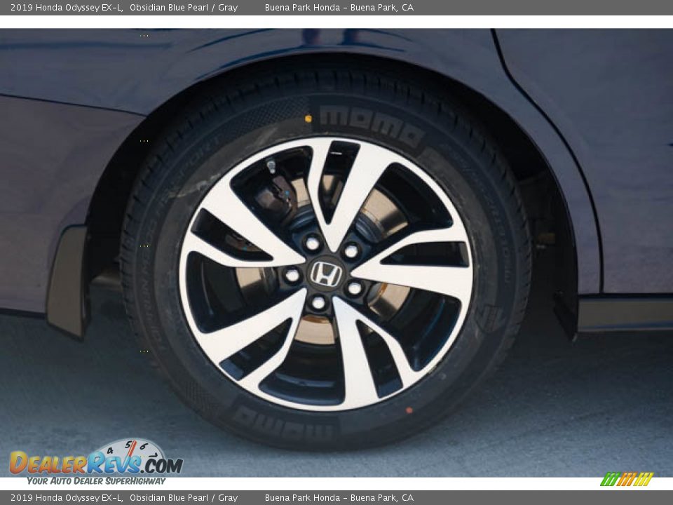 2019 Honda Odyssey EX-L Obsidian Blue Pearl / Gray Photo #36