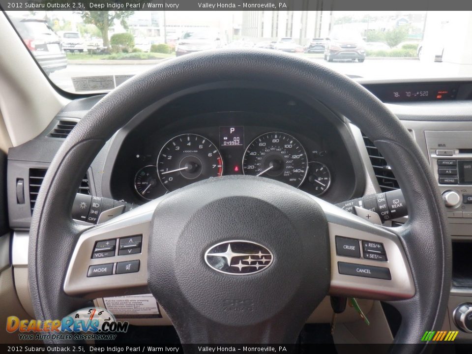 2012 Subaru Outback 2.5i Deep Indigo Pearl / Warm Ivory Photo #17