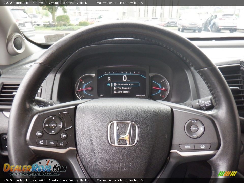 2020 Honda Pilot EX-L AWD Crystal Black Pearl / Black Photo #25