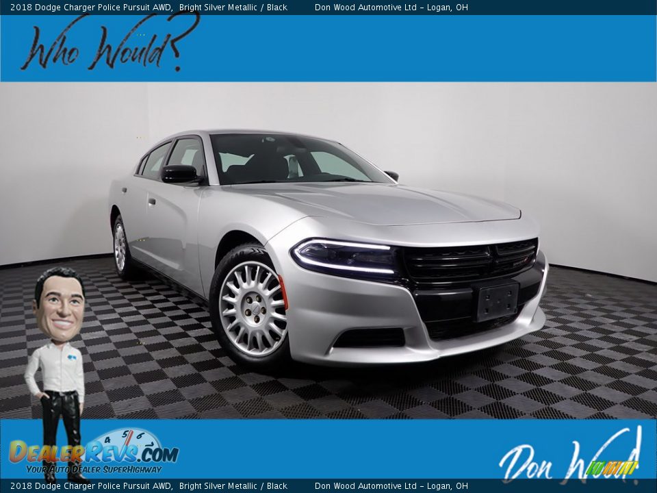 2018 Dodge Charger Police Pursuit AWD Bright Silver Metallic / Black Photo #1