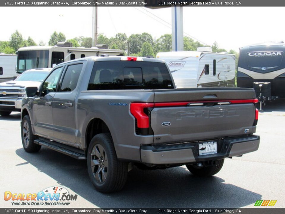 2023 Ford F150 Lightning Lariat 4x4 Carbonized Gray Metallic / Black/Slate Gray Photo #3