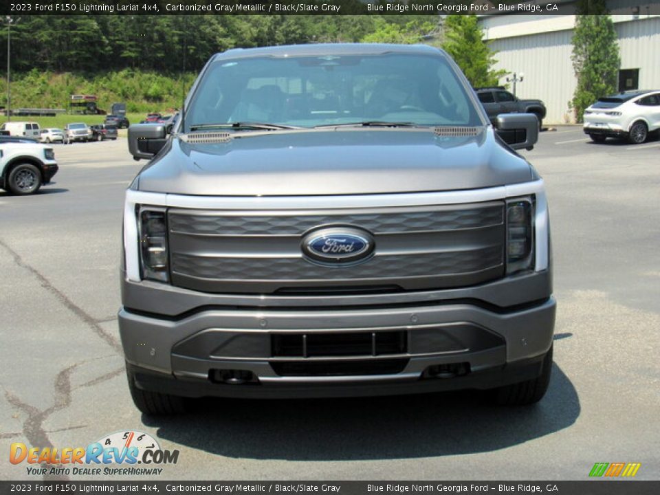 2023 Ford F150 Lightning Lariat 4x4 Carbonized Gray Metallic / Black/Slate Gray Photo #8