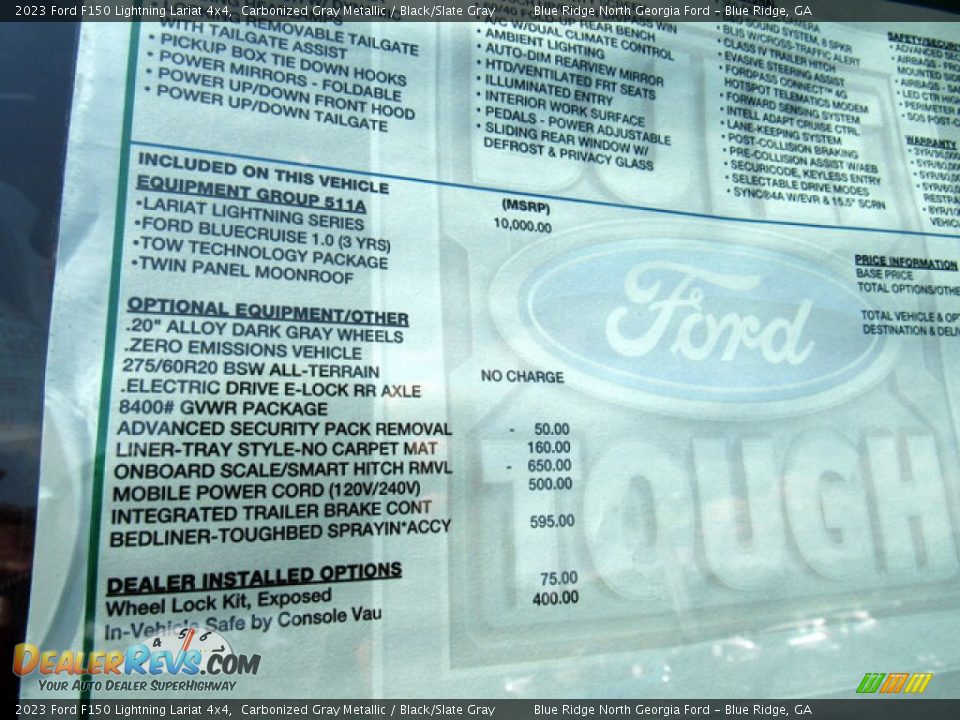 2023 Ford F150 Lightning Lariat 4x4 Window Sticker Photo #24