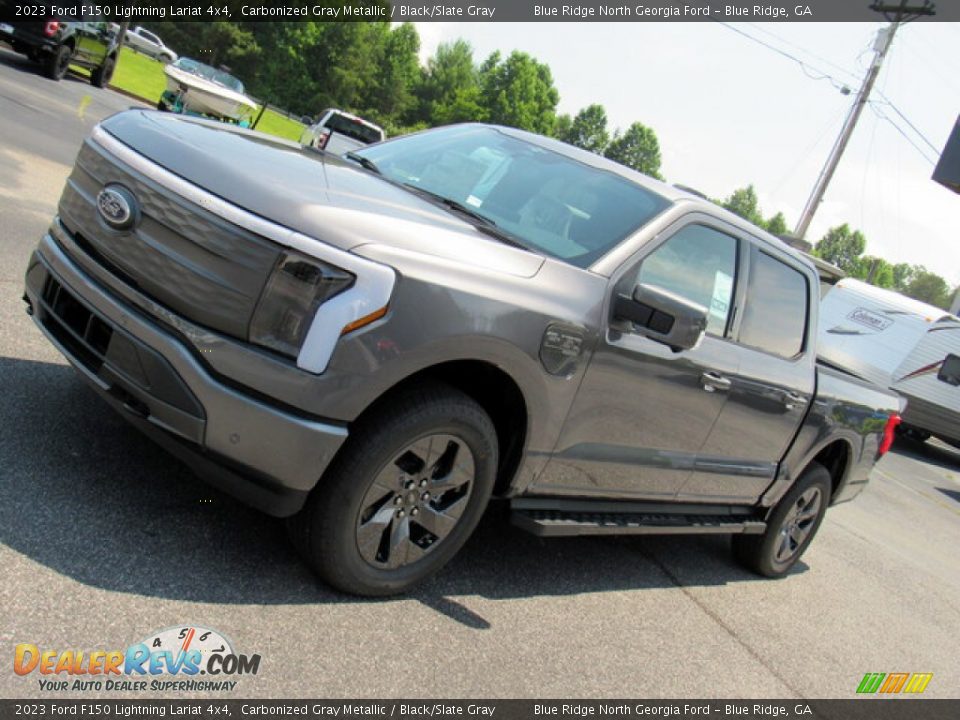 2023 Ford F150 Lightning Lariat 4x4 Carbonized Gray Metallic / Black/Slate Gray Photo #25