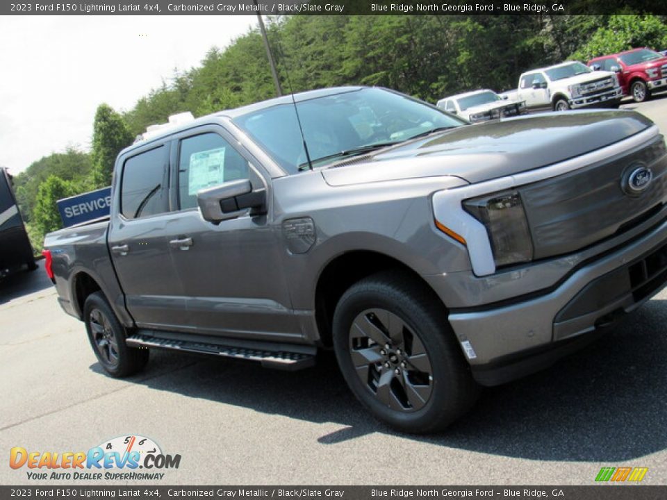 2023 Ford F150 Lightning Lariat 4x4 Carbonized Gray Metallic / Black/Slate Gray Photo #26