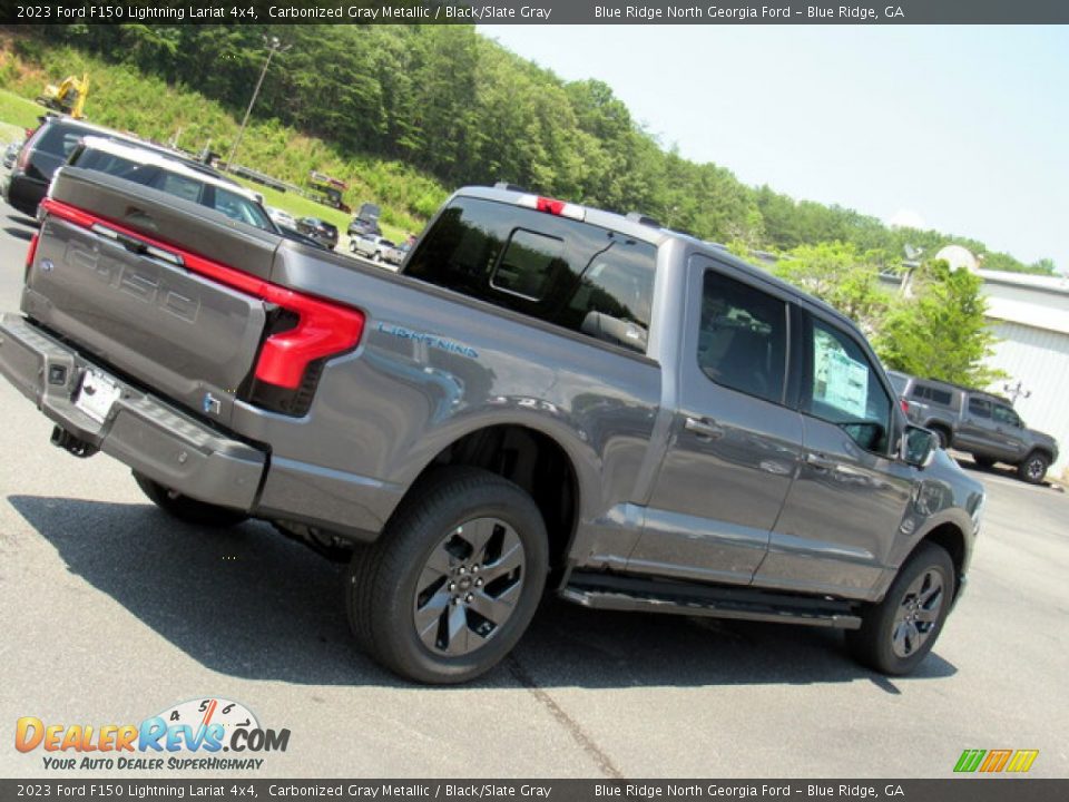 2023 Ford F150 Lightning Lariat 4x4 Carbonized Gray Metallic / Black/Slate Gray Photo #27