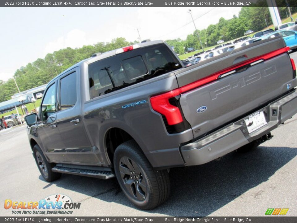 2023 Ford F150 Lightning Lariat 4x4 Carbonized Gray Metallic / Black/Slate Gray Photo #28