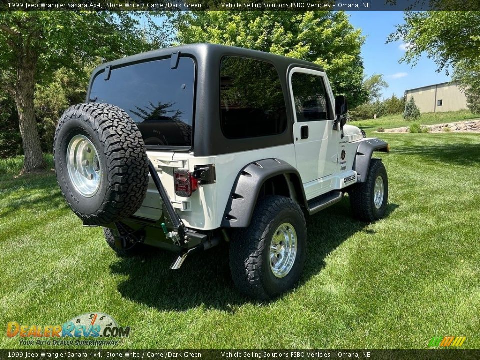 1999 Jeep Wrangler Sahara 4x4 Stone White / Camel/Dark Green Photo #6