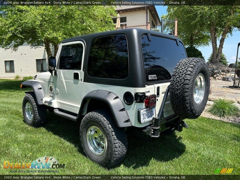 1999 Jeep Wrangler Sahara 4x4 Stone White / Camel/Dark Green Photo #7