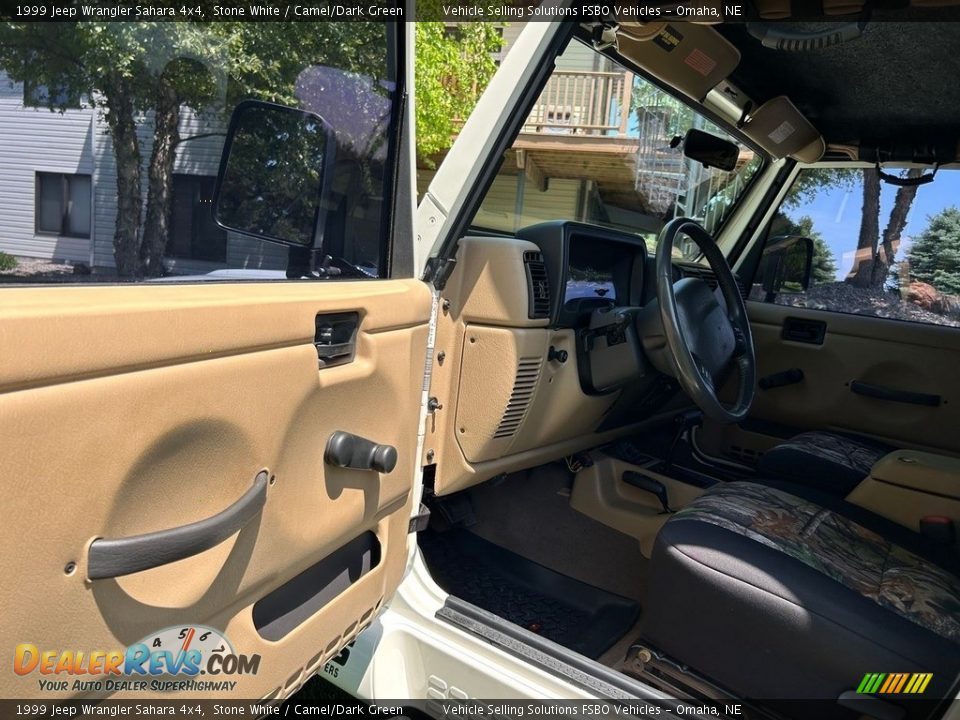 1999 Jeep Wrangler Sahara 4x4 Stone White / Camel/Dark Green Photo #9