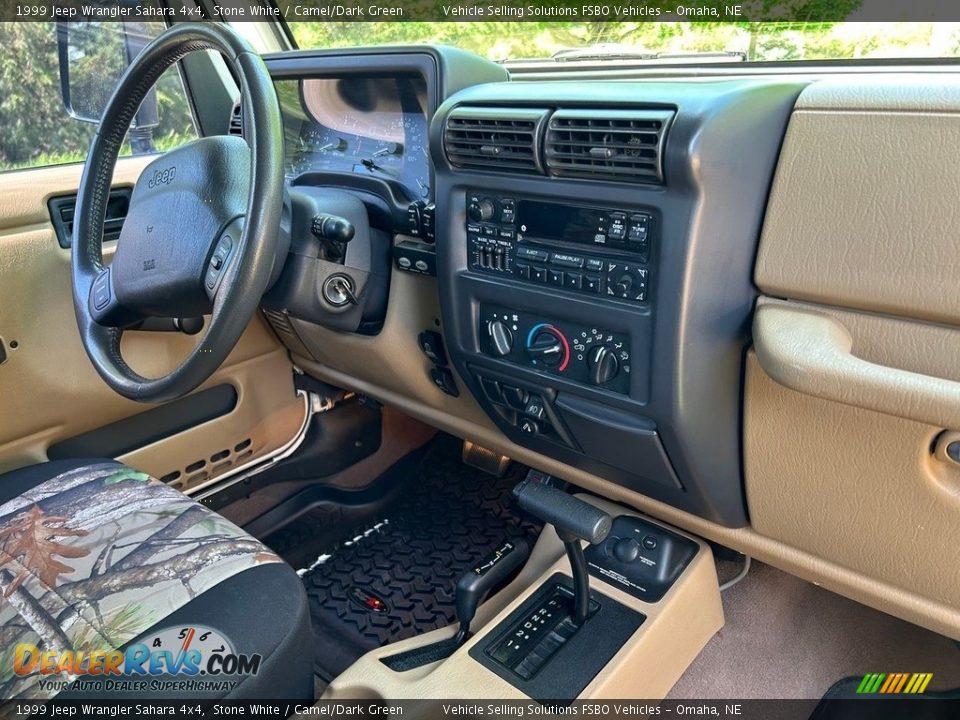 1999 Jeep Wrangler Sahara 4x4 Stone White / Camel/Dark Green Photo #11