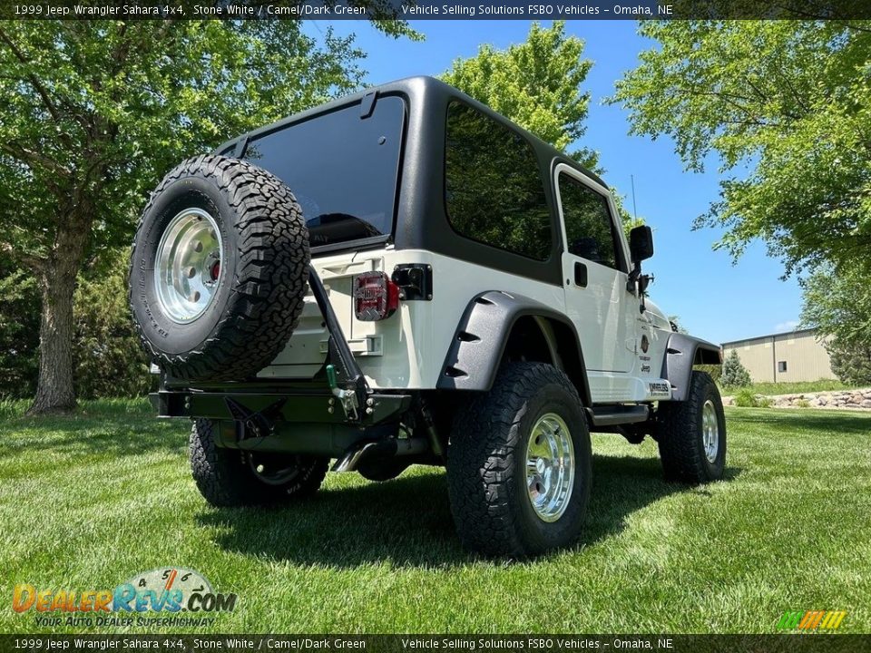 1999 Jeep Wrangler Sahara 4x4 Stone White / Camel/Dark Green Photo #27