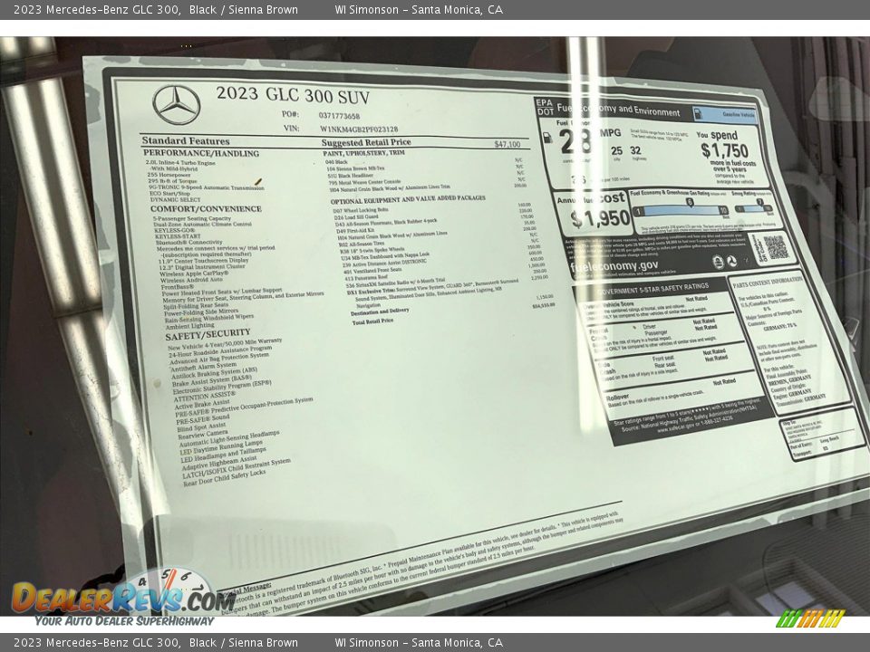 2023 Mercedes-Benz GLC 300 Window Sticker Photo #13