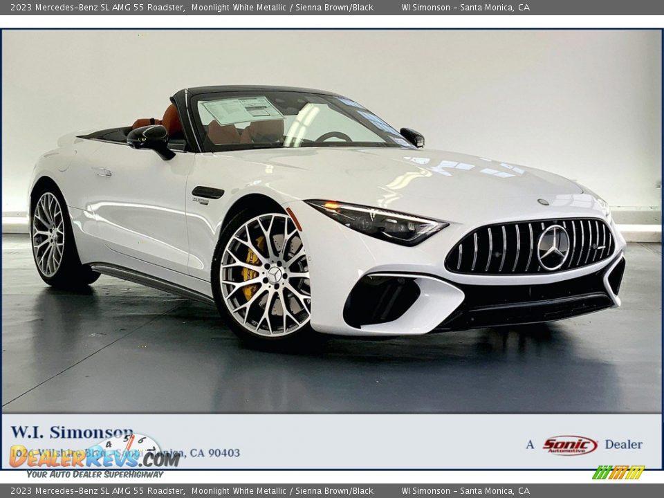 2023 Mercedes-Benz SL AMG 55 Roadster Moonlight White Metallic / Sienna Brown/Black Photo #1