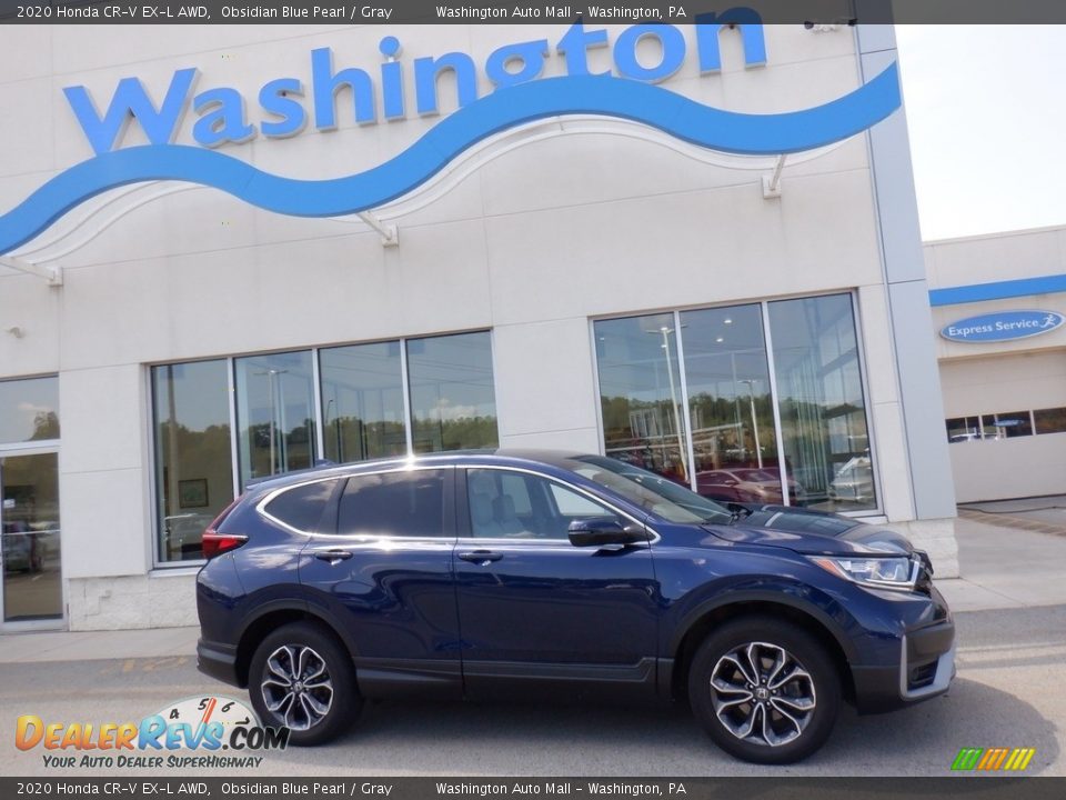 2020 Honda CR-V EX-L AWD Obsidian Blue Pearl / Gray Photo #1
