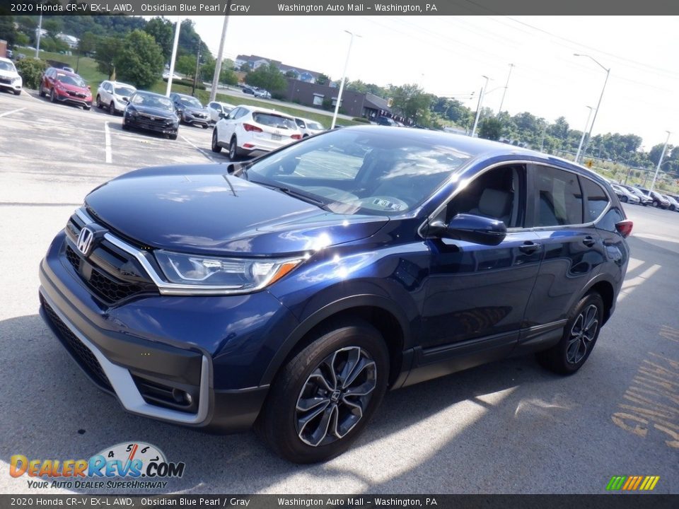 2020 Honda CR-V EX-L AWD Obsidian Blue Pearl / Gray Photo #3