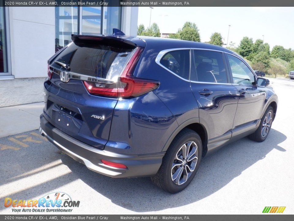 2020 Honda CR-V EX-L AWD Obsidian Blue Pearl / Gray Photo #7