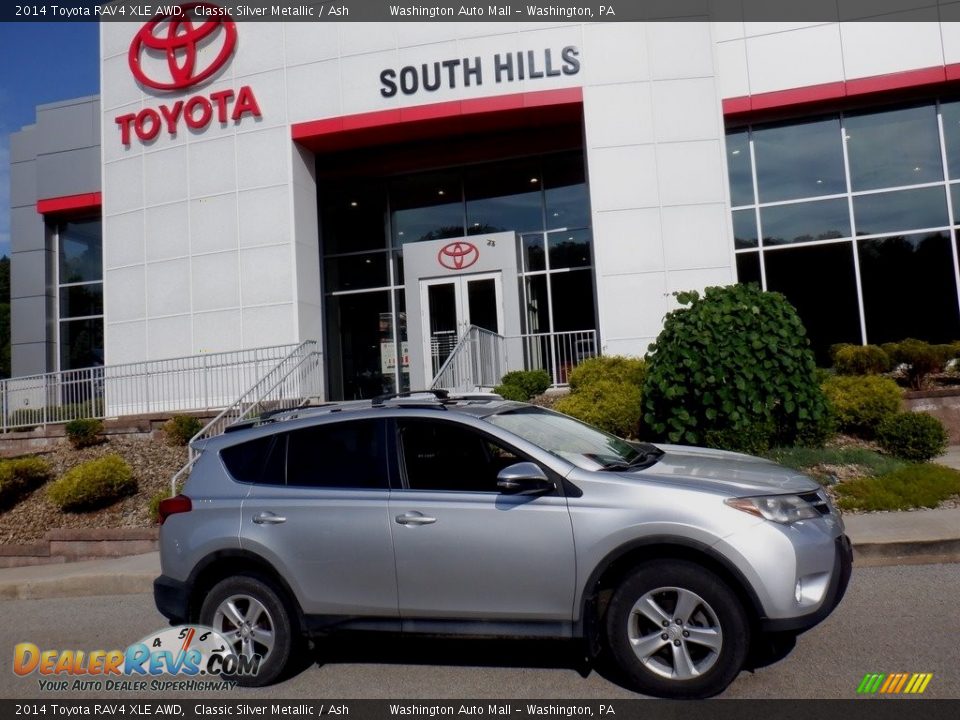 2014 Toyota RAV4 XLE AWD Classic Silver Metallic / Ash Photo #2