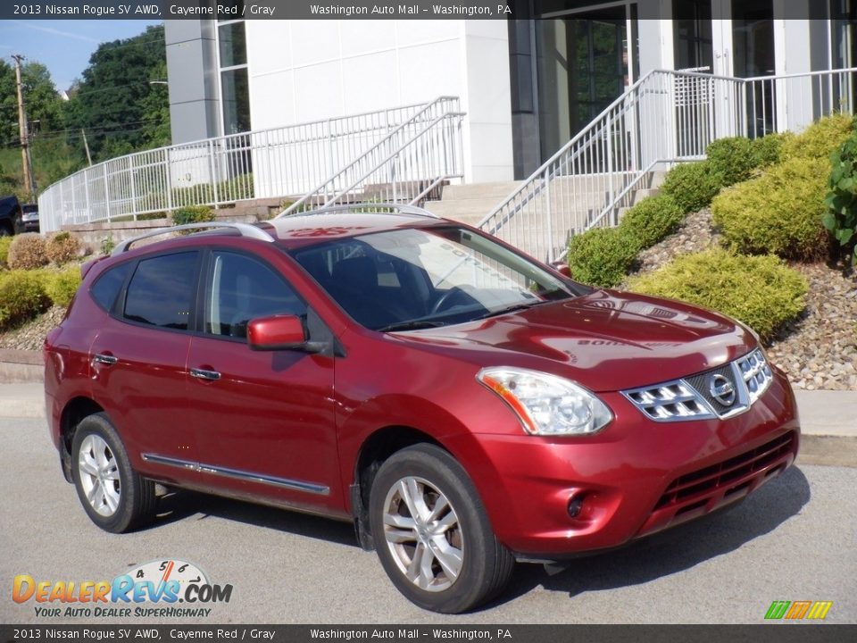 2013 Nissan Rogue SV AWD Cayenne Red / Gray Photo #1