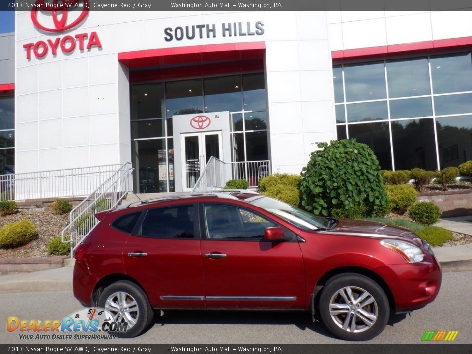 2013 Nissan Rogue SV AWD Cayenne Red / Gray Photo #2