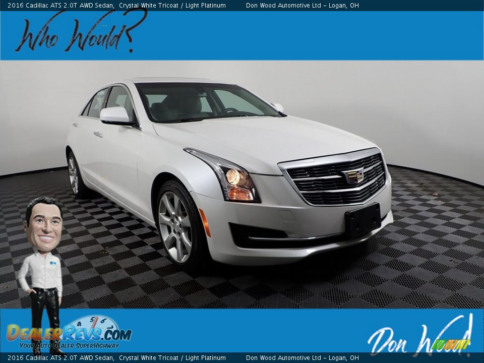 2016 Cadillac ATS 2.0T AWD Sedan Crystal White Tricoat / Light Platinum Photo #1