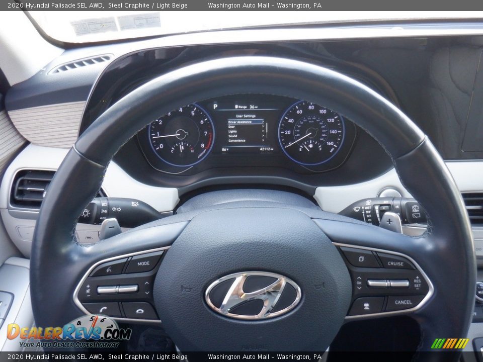 2020 Hyundai Palisade SEL AWD Steering Wheel Photo #26