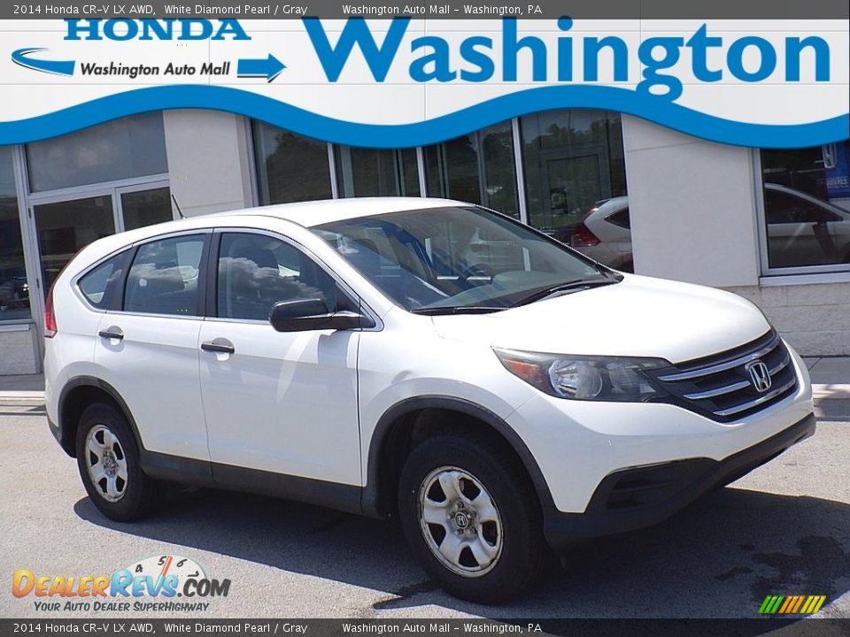 2014 Honda CR-V LX AWD White Diamond Pearl / Gray Photo #1