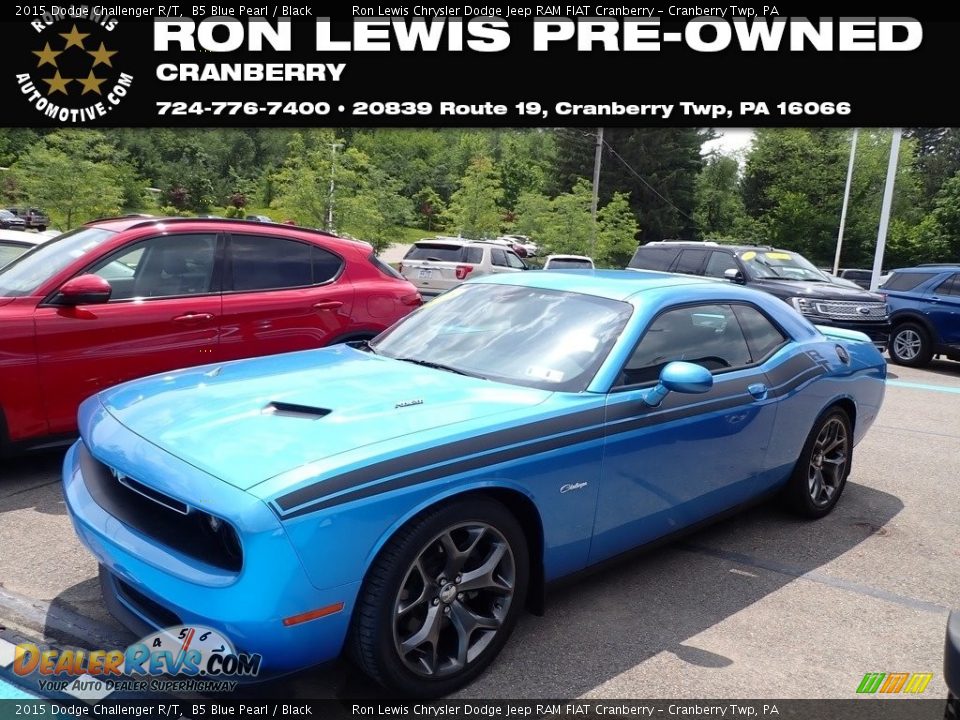 2015 Dodge Challenger R/T B5 Blue Pearl / Black Photo #1