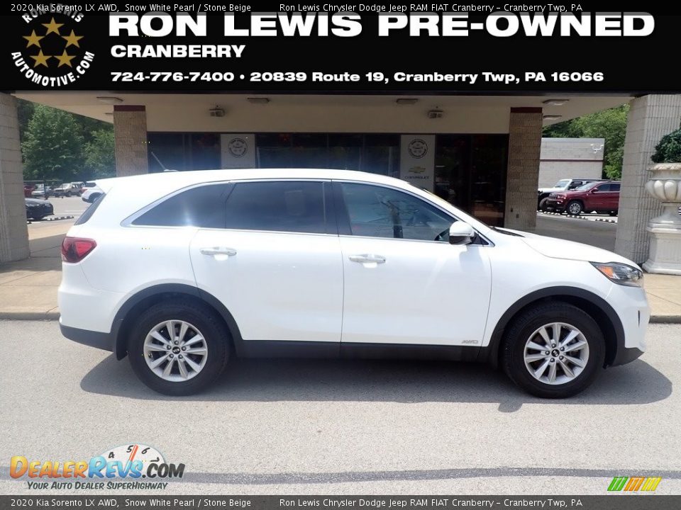 2020 Kia Sorento LX AWD Snow White Pearl / Stone Beige Photo #1